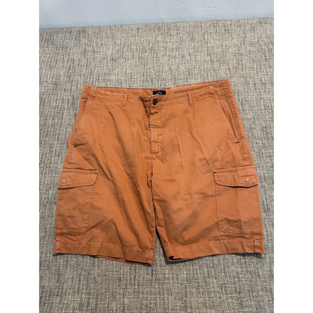 VTG Richards Cargo Shorts Men's Size 48 Orange Casual Knee Length 8.5" Inseam